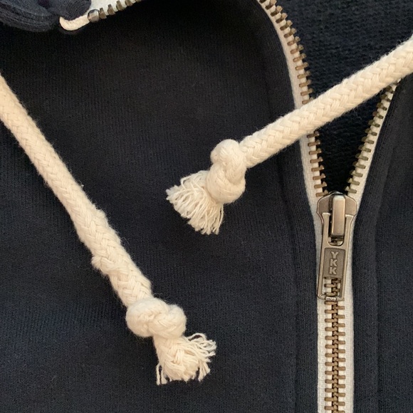 KNOWLEDGECOTTON APPAREL NAVY BLUE ZIP UP HOODIE WITH OWL LOGO - Picture 7 of 8